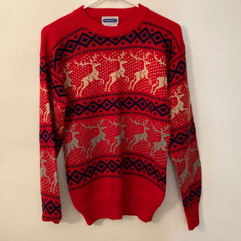 Vintage Cranbrook reindeer sweater size medium